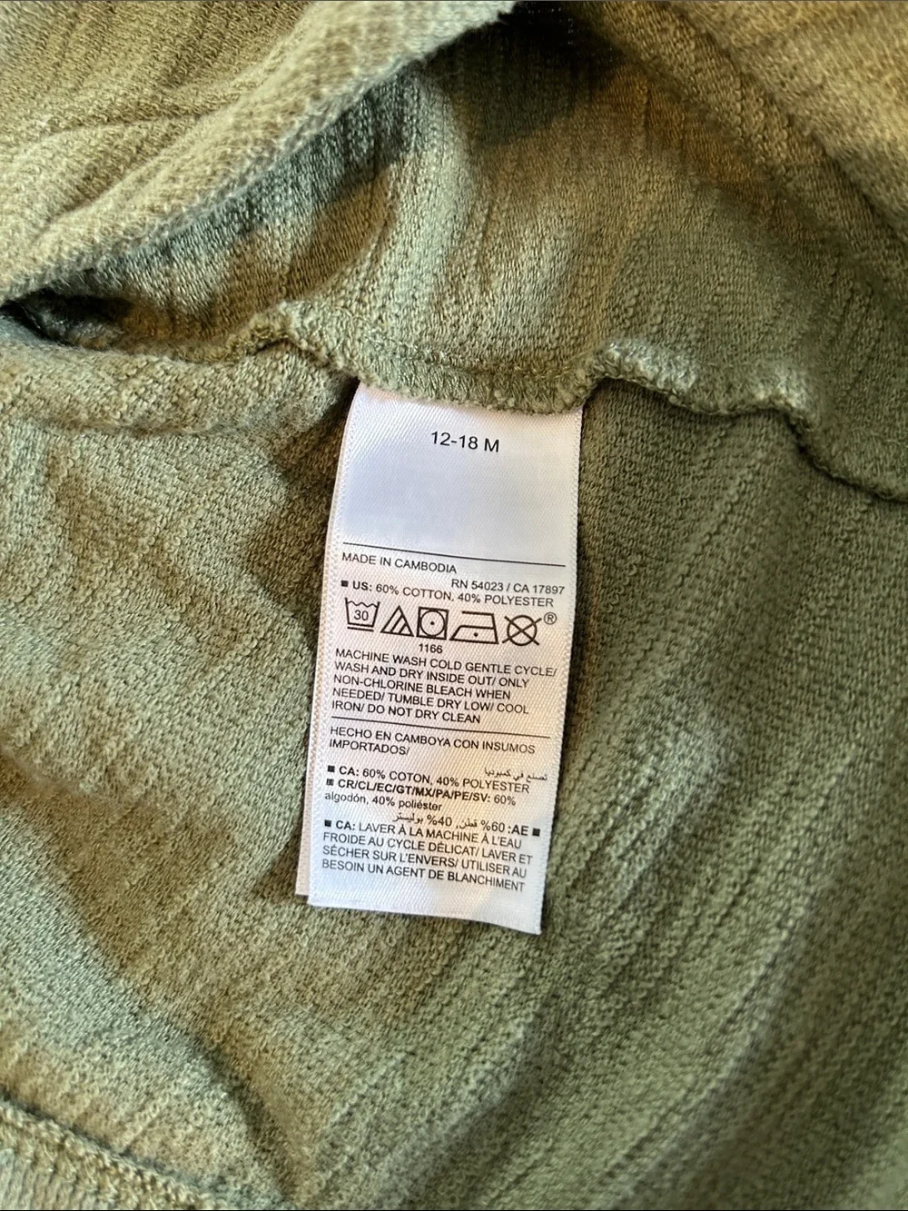 5 for 25$ Neutral green Terry Romper with Button Detail